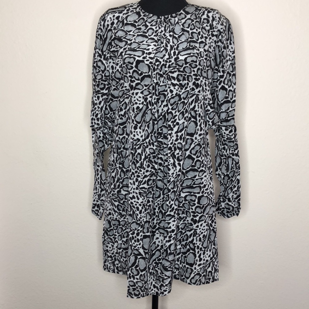 BCBGMAXAZRIA Ryleigh Animal Print Silk Shift Dress